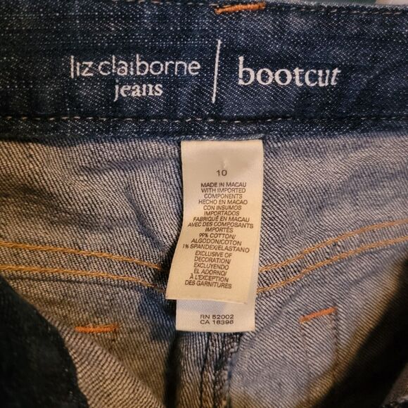 Liz Claiborne Women's Jeans Bootcut Dark Wash Size 10 Mid Rise - Picture 3 of 6